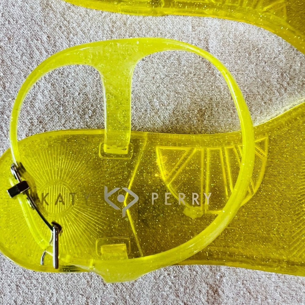 Katy Perry Collections Yellow Jelly Toe-Ring Sandal with Rainbow Detail - Picture 5 of 11